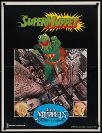 3d1582 MUPPETS GO HOLLYWOOD Superman parody style French 23x31 1980 Jim Henson, completely different!