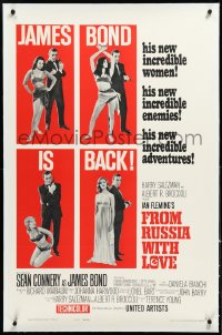 3d0142 FROM RUSSIA WITH LOVE linen style B 1sh 1964 Sean Connery as Ian Fleming's James Bond is back!