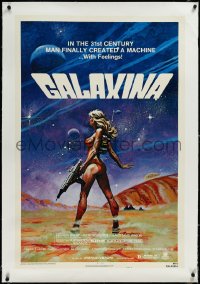 3d0143 GALAXINA linen style A 1sh 1980 Tanenbaum art of sexy Dorothy Stratten, a man-made machine!