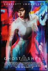 3d1346 GHOST IN THE SHELL advance DS 1sh 2017 Scarlett Johanson as Major, Beat Takeshi Kitano!