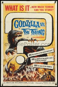 3d0550 GODZILLA VS. THE THING 1sh 1964 Reynold Brown monster art, how much terror can you stand!