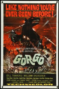 3d0553 GORGO 1sh 1961 great artwork of giant monster terrorizing London by Joseph Smith!