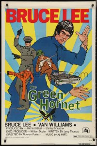 3d0555 GREEN HORNET 1sh 1974 Van Williams & giant Bruce Lee as Kato with green/white title!