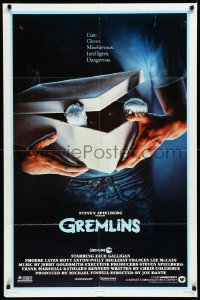 3d0557 GREMLINS advance 1sh 1984 cute, clever, mischievous, dangerous, cool John Alvin art!