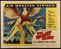 3d1788 GIANT CLAW style B 1/2sh 1957 art of winged monster from 17,000,000 B.C. destroying city!