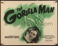 3d1789 GORILLA MAN style A 1/2sh 1942 cool horror art of green hand attacking pretty Ruth Ford, ultra rare!