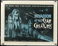 3d0237 INVASION OF THE STAR CREATURES linen 1/2sh 1962 evil, beautiful, monster blood in their veins!