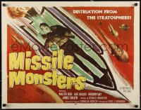 3d1805 MISSILE MONSTERS 1/2sh 1958 aliens bring destruction from the stratosphere, wacky sci-fi art!