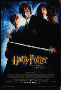 3d1359 HARRY POTTER & THE CHAMBER OF SECRETS advance DS 1sh 2002 Daniel Radcliffe, Watson, Grint