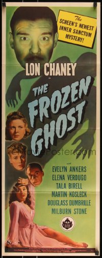 3d1858 FROZEN GHOST insert 1944 Lon Chaney Jr, Evelyn Ankers, newest Inner Sanctum Mystery, rare!