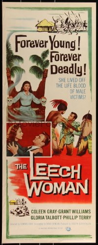 3d1868 LEECH WOMAN insert 1960 deadly female vampire drained love & life from every man she trapped!