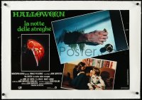 3d0316 HALLOWEEN linen Italian 18x27 pbusta 1979 c/u of hand breaking through door, John Carpenter!