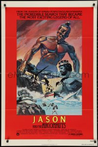 3d0575 JASON & THE ARGONAUTS 1sh R1978 special fx by Ray Harryhausen, Meyer cool art of Talos!