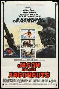 3d0576 JASON & THE ARGONAUTS 1sh 1963 Harryhausen special effects, Terpning art of Talos!