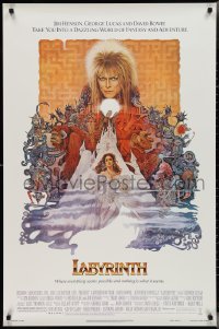 3d1386 LABYRINTH 1sh 1986 Jim Henson, art of David Bowie & Jennifer Connelly by Ted CoConis!