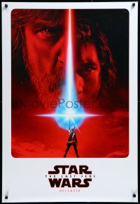 3d1388 LAST JEDI teaser DS 1sh 2017 Star Wars, incredible sci-fi image of Hamill, Driver & Ridley!