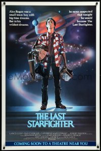 3d1390 LAST STARFIGHTER advance 1sh 1984 Lance Guest, Robert Preston, sci-fi art by C.D. de Mar!