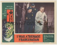 3d0780 I WAS A TEENAGE FRANKENSTEIN LC #6 1957 c/u of policemen with scientist, cool border art!