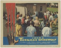 3d0964 I WAS A TEENAGE WEREWOLF LC 1957 Michael Landon uses pipe to keep away the other teens!