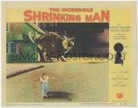 3d0784 INCREDIBLE SHRINKING MAN LC #5 1957 special effects image of tiny man fleeing from giant cat!