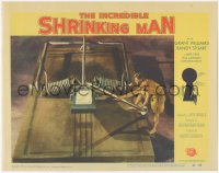 3d0785 INCREDIBLE SHRINKING MAN LC #8 1957 great fx image of tiny man using nail to set mouse trap!