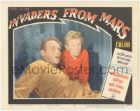 3d0793 INVADERS FROM MARS LC #5 1953 best close up of scared Leif Erickson & Jimmy Hunt!