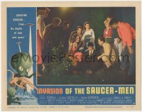 3d0813 INVASION OF THE SAUCER MEN LC #8 1957 Terrell & others gather around dazed man on ground!