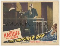 3d0966 INVISIBLE RAY LC #4 R1948 great image of Boris Karloff wearing protective suit in laboratory!