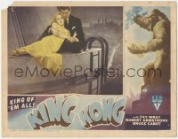 3d0978 KING KONG LC R1946 Fay Wray & Bruce Cabot on the Empire State Building at film's climax!