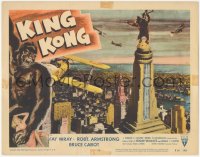 3d0976 KING KONG LC #8 R1956 classic image of giant ape on Empire State Building, great border art!