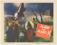 3d0938 MAN FROM PLANET X TC 1951 Edgar Ulmer, Robert Clarke menaced by alien, Field by spaceship!