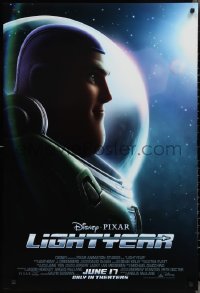 3d1394 LIGHTYEAR advance DS 1sh 2022 Walt Disney CGI, great super close-up of Buzz in space!