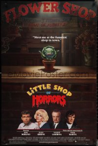 3d1396 LITTLE SHOP OF HORRORS 1sh 1986 artwork of carnivorous plant, Rick Moranis, Steve Martin!