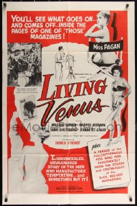 3d0589 LIVING VENUS 1sh 1961 Herschell Gordon Lewis, a parade of sexy pulchritudinous pets!