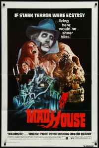 3d0593 MADHOUSE 1sh 1974 Price, Cushing, if terror was ecstasy, living here would be sheer bliss!