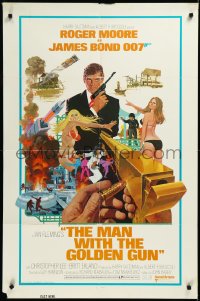 3d0595 MAN WITH THE GOLDEN GUN East Hemi 1sh 1974 Moore as James Bond by Robert McGinnis!