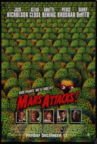 3d1408 MARS ATTACKS! int'l advance DS 1sh 1996 directed by Tim Burton, great image of cast!