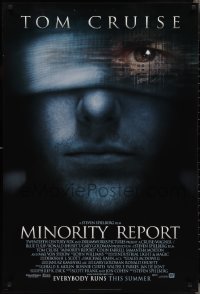 3d1414 MINORITY REPORT advance 1sh 2002 Steven Spielberg, close-up image of Tom Cruise!