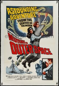 3d0170 MUTINY IN OUTER SPACE linen 1sh 1964 wacky sci-fi, astounding adventure from the moon's center!