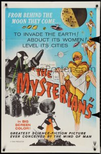 3d1417 MYSTERIANS 1sh 1959 they're abducting Earth's women & leveling its cities, RKO printing!