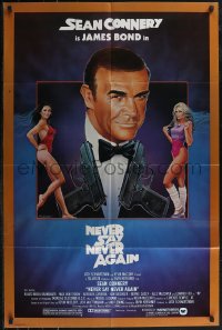 3d0609 NEVER SAY NEVER AGAIN 1sh 1983 art of Sean Connery as James Bond 007 by Obrero!