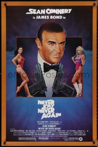 3d1419 NEVER SAY NEVER AGAIN 1sh 1983 art of Sean Connery as James Bond 007 by Obrero!