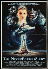 3d0611 NEVERENDING STORY int'l 1sh 1984 different cast montage art by Renato Casaro, rare!