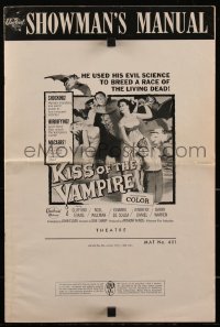 3d0459 KISS OF THE VAMPIRE pressbook 1964 Hammer horror, evil science bred a race of living dead!