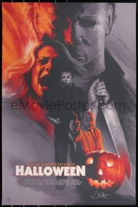 3d1529 HALLOWEEN signed #84/300 24x36 art print 2018 by director John Carpenter, Barret Chapman art!