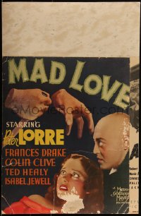 3d0089 MAD LOVE WC 1935 Peter Lorre has transplanted dead hands that live, love & kill, Karl Freund