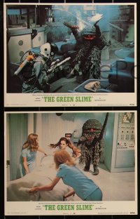 3d1079 GREEN SLIME 8 LCs 1969 classic cheesy sci-fi movie, great images of the wacky monster!