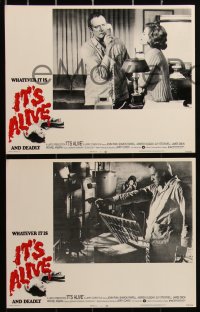 3d1092 IT'S ALIVE 8 LCs 1974 Larry Cohen, John Ryan, Sharon Farrell, creepy baby horror thriller!