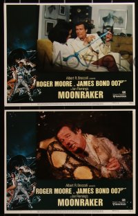 3d1106 MOONRAKER 8 LCs 1979 Roger Moore as James Bond, Lois Chiles, Kiel, Lonsdale, complete set!