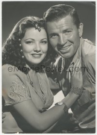 3f0500 SUNDOWN 7.75x11 still 1941 smiling portrait of super sexy Gene Tierney & Bruce Cabot!